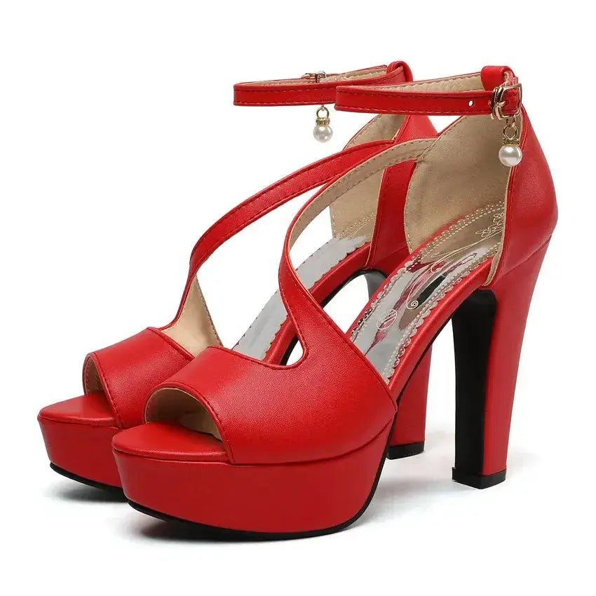 Yellow ankle strap heel - Dikova