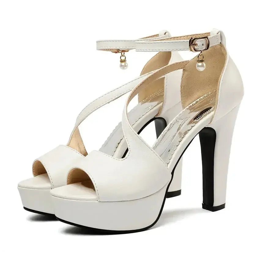 Yellow ankle strap heel - Dikova
