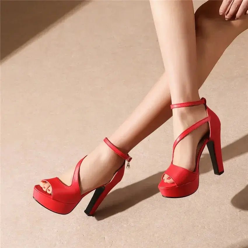 Yellow ankle strap heel - Dikova