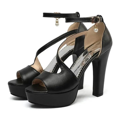 Yellow ankle strap heel - Dikova